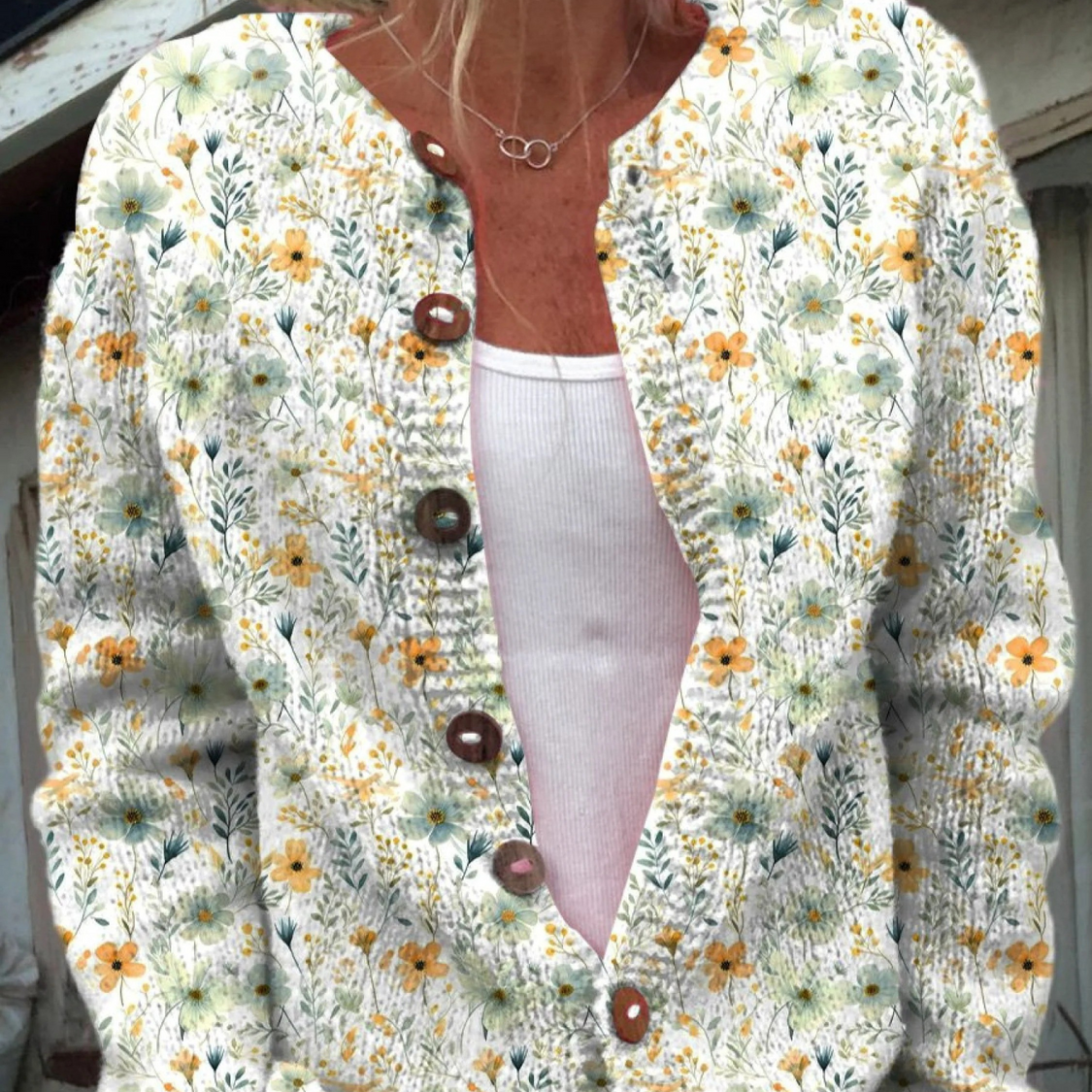 Valerie - Watercolour Rose Cardigan