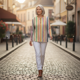 Anna - Colourful Vertical Stripe Sweater