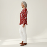 Caroline - Red Christmas Sweater with White Motifs