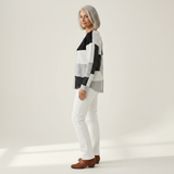 Eleanor - Black and White Patchwork Sweater