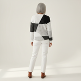 Eleanor - Black and White Patchwork Sweater