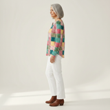 Ruth - Pink and Turquoise Patchwork Sweater