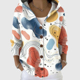 Thea - Abstract Shape Hooded Cardigan