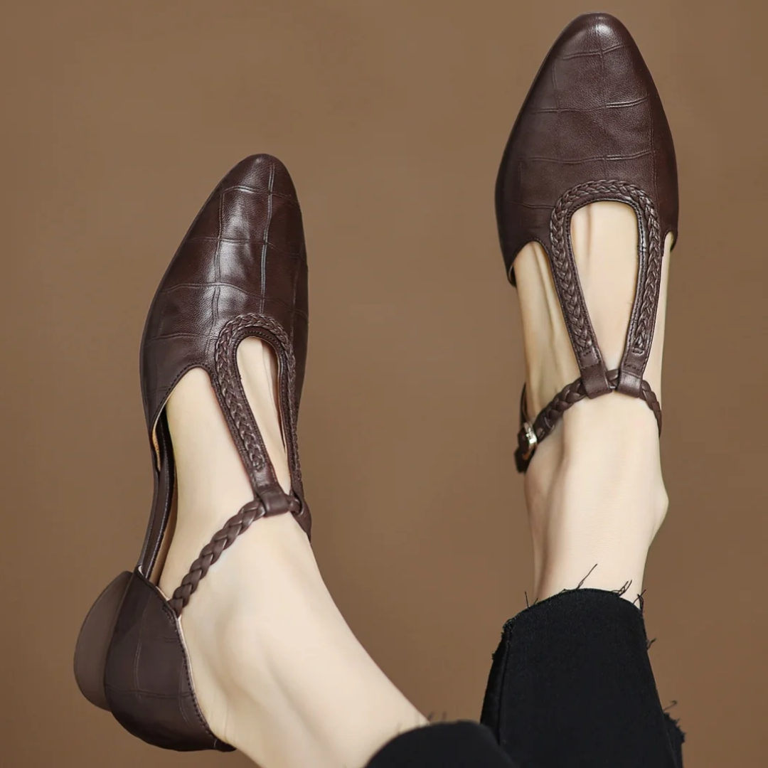 Elizabeth - Braided Leather Strap Shoes