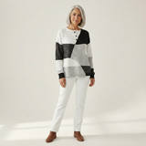 Eleanor - Black and White Patchwork Sweater