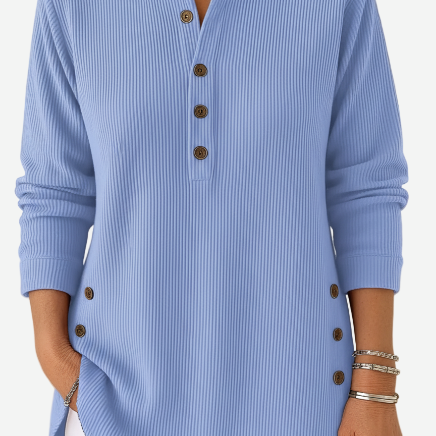 Harperly – Long Sleeve Solid Knit Sweater