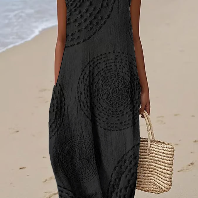 Hannah - Textured Sleeveless Maxi Dress