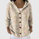 Ivy - Cream Wildflower Hooded Cardigan