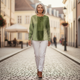 Charlotte - Green Patchwork Sweater
