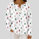 Bonnie - Red and Green Tree Print Sweater