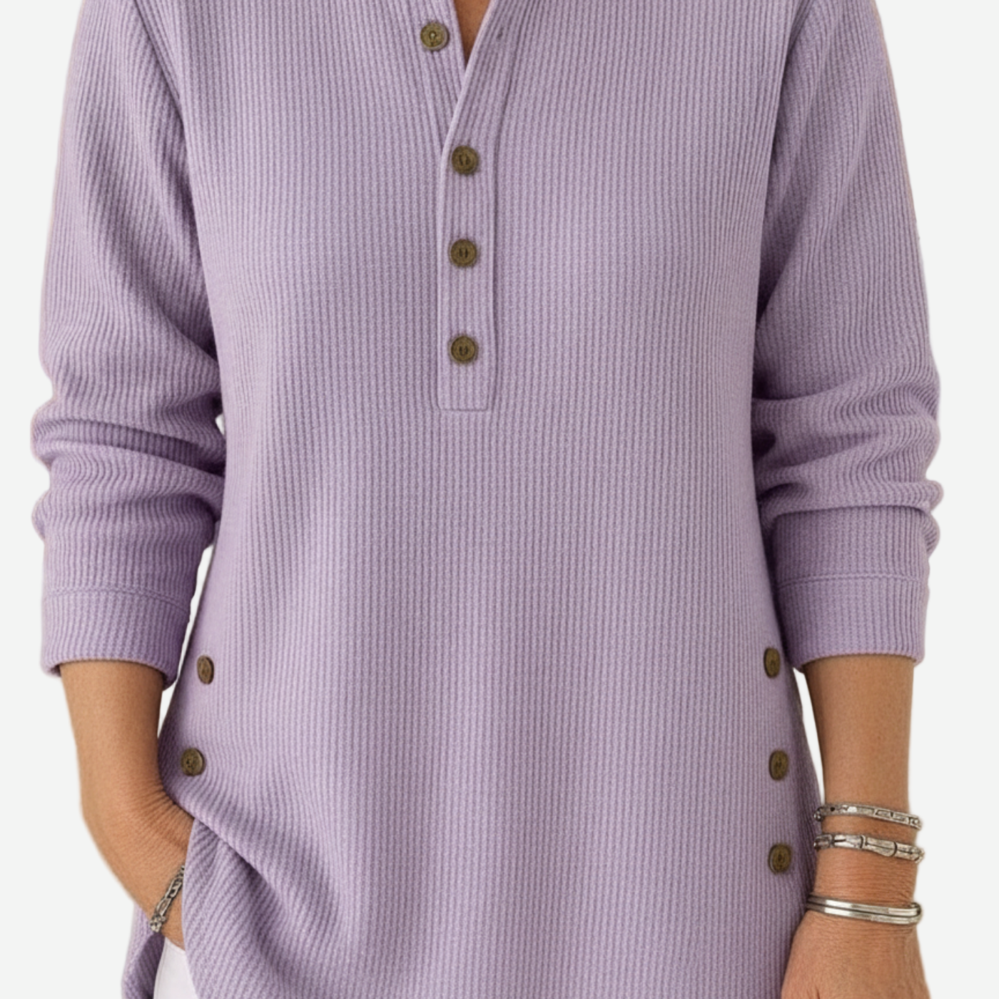 Harperly – Long Sleeve Solid Knit Sweater