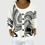 Dorothy - Black Marbled Button-Front Cardigan