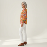 Florence - Orange Floral Sweater