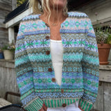 Veronica - Nordic Print Button Cardigan