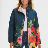Felicity - Teal Floral Quilted Jacket