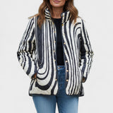 Philippa - Black and White Swirl Quilted Jacket