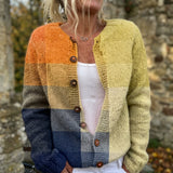Danielle - Geometric Block Print Button Cardigan