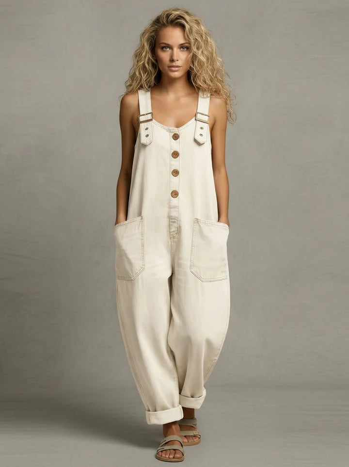Lejla denim jumpsuit with pockets, relaxed stylish fit