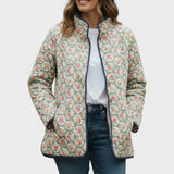 Celeste - Sage Green Floral Quilted Jacket