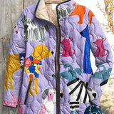 Lena - Lavender Dog Print Quilted Jacket