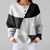 Eleanor - Black and White Patchwork Sweater