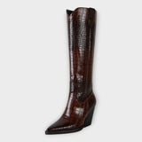 Sadie - Croc-Print Boots