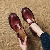 Evelyn - Chunky T-Strap Pumps