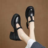 Evelyn - Chunky T-Strap Pumps