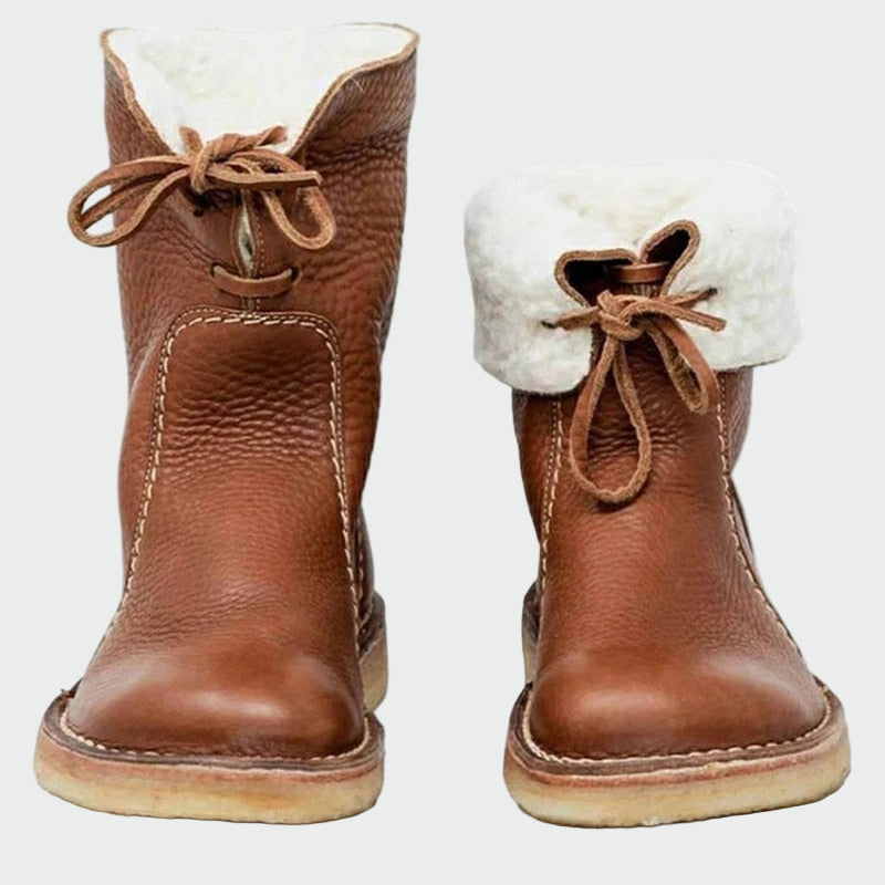Laurel - Waterproof Leather Boots with Wool Lining