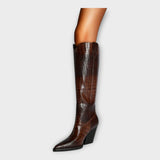 Sadie - Croc-Print Boots