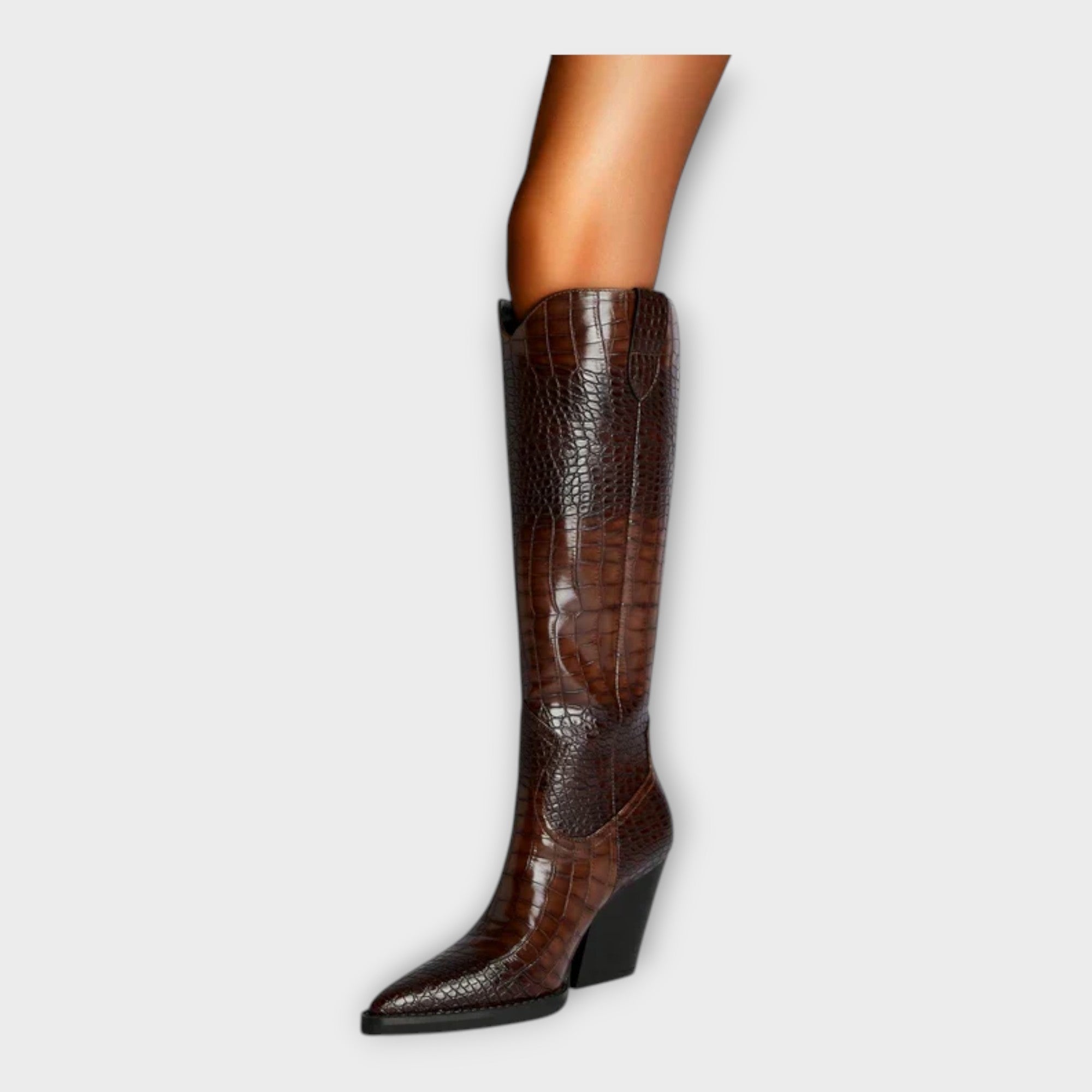 Sadie - Croc-Print Boots