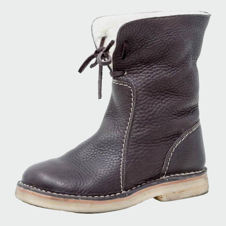 Laurel - Waterproof Leather Boots with Wool Lining