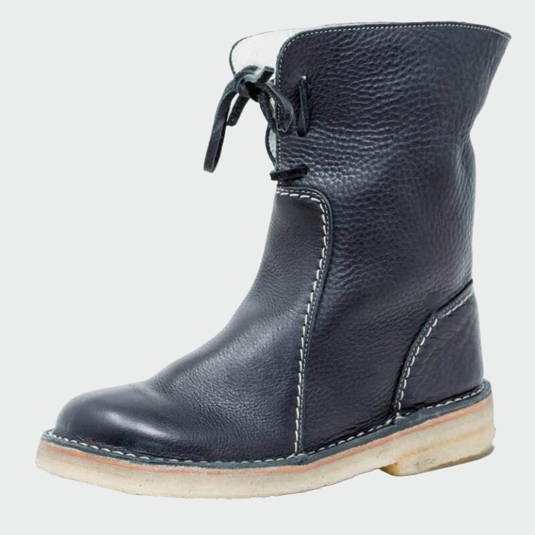 Laurel - Waterproof Leather Boots with Wool Lining
