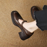 Evelyn - Chunky T-Strap Pumps