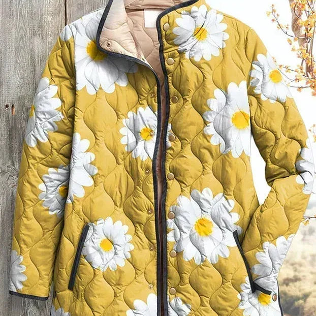 Margot - Yellow Daisy Quilted Jacket
