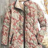 Iris - Light Dusty Rose Floral Quilted Jacket