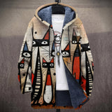 Caroline - Cream Abstract Cat Print Jacket