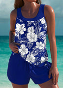 Navy Floral White