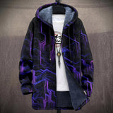 Bernadette - Black and Purple Circuit Print Jacket