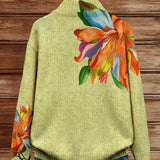 Colleen - Bright Tropical Floral Zip-Up Cardigan