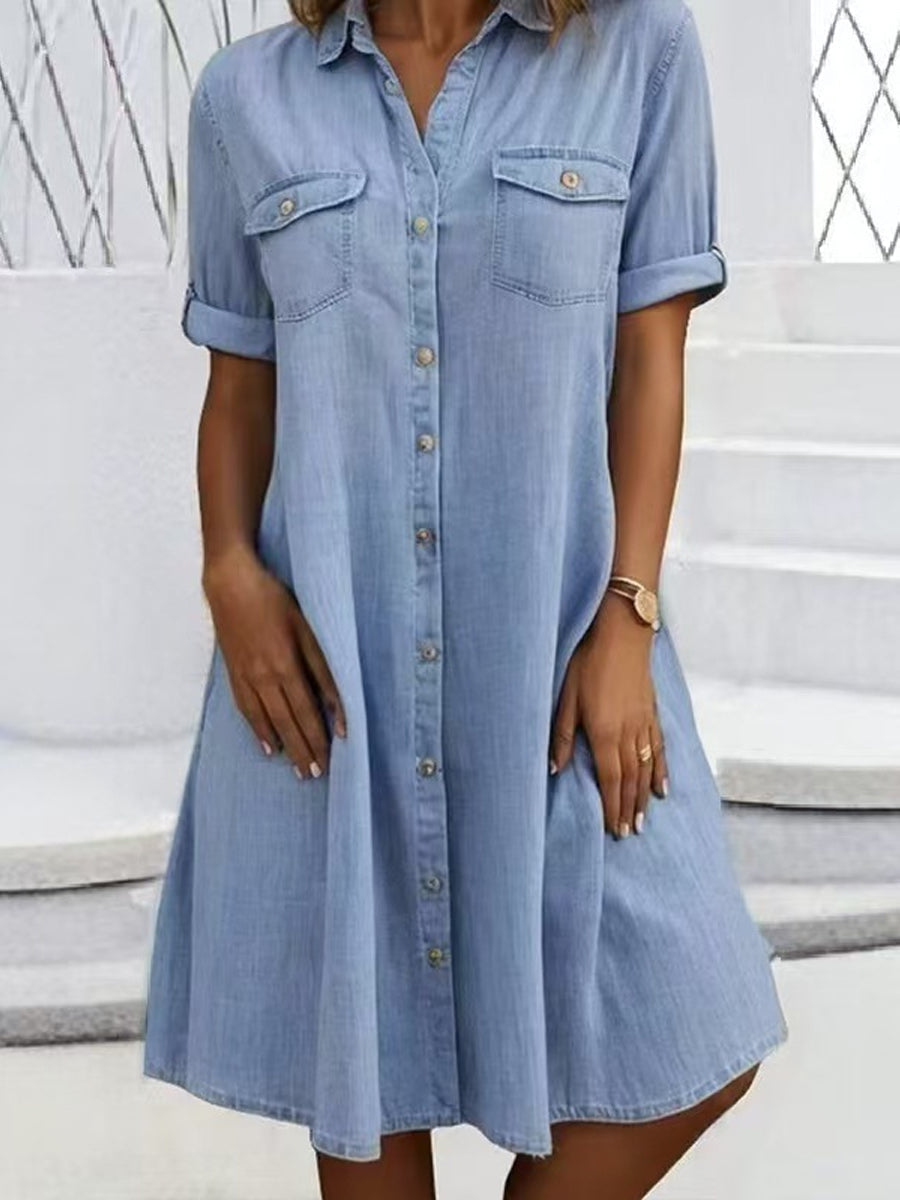 Patricia casual midi dress in denim style, relaxed cut