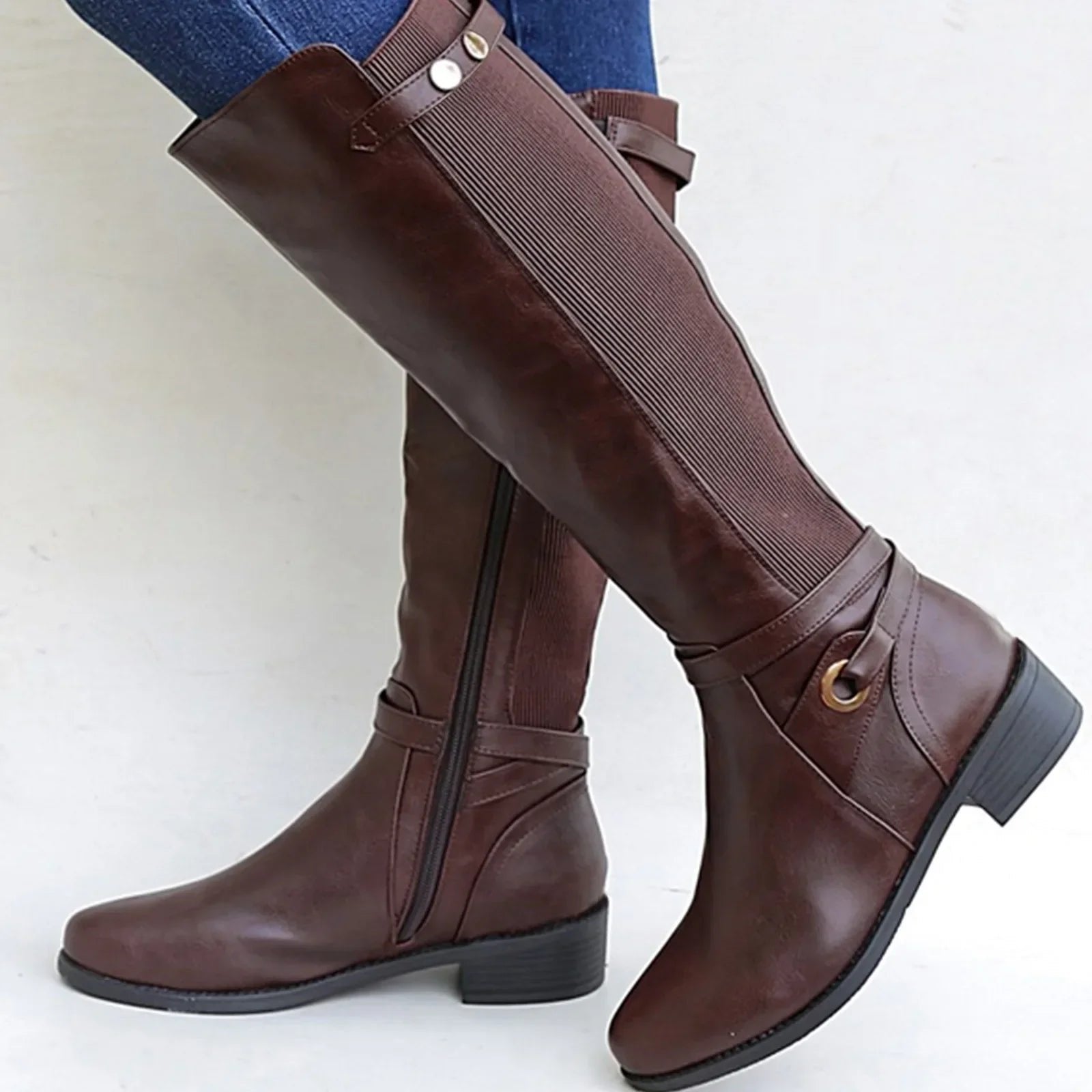 Camilla - Knee-High Leather Orthopedic Boots