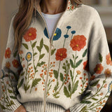 Lorna - Wildflower Field Zip-Up Cardigan